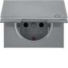 HAGER - Tapa schuko bisagra KX protección infantil acero
