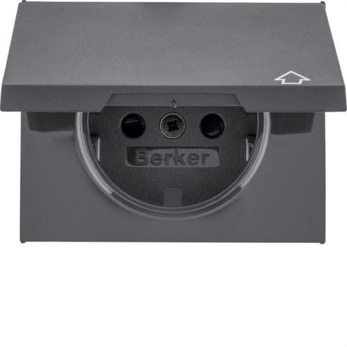 HAGER - Tapa schuko bisagra KX protección infantil antracita