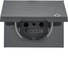 HAGER - Tapa schuko bisagra KX protección infantil antracita