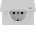 HAGER - Tapa schuko bisagra KX protección infantil blanco polar