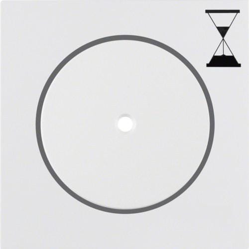 HAGER - Placa con pulsador para temporizador S1 brillo blanco polar