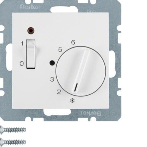 HAGER - Placa termostato 1/-B. 1/-B. 3/-B. 7 blanco polar