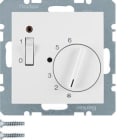 HAGER - Placa termostato 1/-B. 1/-B. 3/-B. 7 blanco polar