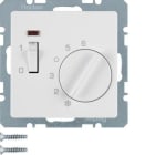 HAGER - Placa termostato Q.1 con interruptor+lente+mecanismo blanco polar
