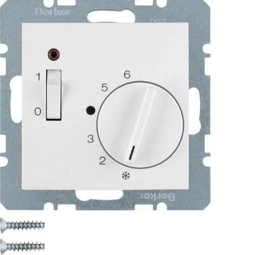 HAGER - Placa termostato 1 blanco polar