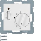 HAGER - Placa termostato 1 blanco polar