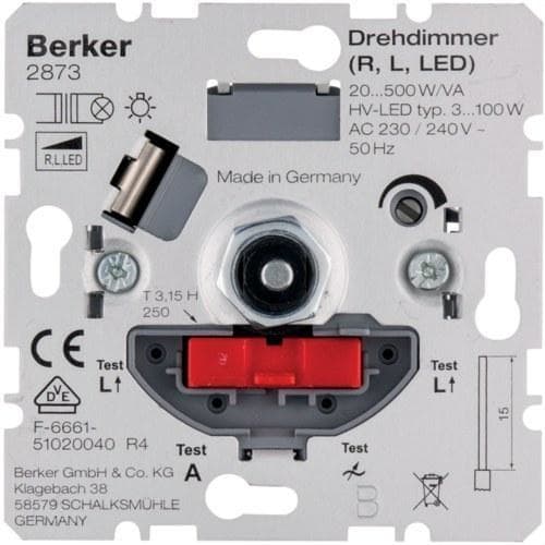HAGER - Conmutador regulador apagado suave 20-500W/20-500VA