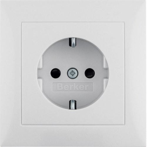 HAGER - Toma schuko S1 monobloc blanco brillo