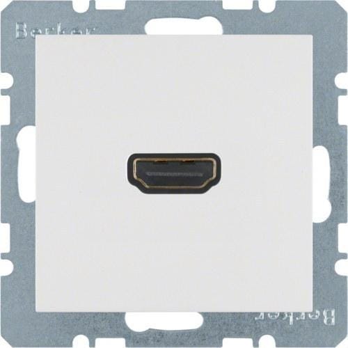 HAGER - Toma alta definición S-B blanco polar brillo