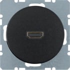 HAGER - Toma alta definición conexión 90° R1/R3 negro brillo