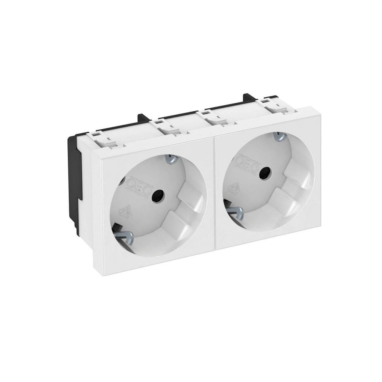 OBO BETTERMANN - Toma eléctrica doble 33° conexión a tierra STD-D3S RW2