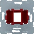 HAGER - Mecanismo placa soporte con entrada con 1 elemento rojo