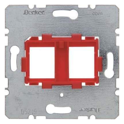HAGER - Mecanismo placa soporte con entrada con 2 elementos rojo