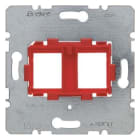 HAGER - Mecanismo placa soporte con entrada con 2 elementos rojo