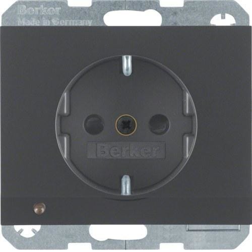 HAGER - Toma SCHUKO K1 led orientación antracita
