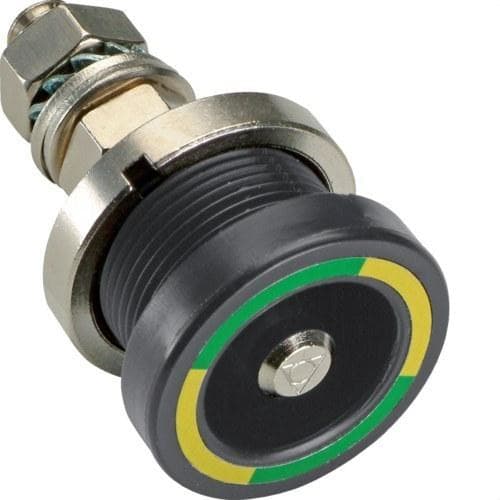 HAGER - Mecanismo toma equipotencial modular con anillo de señalización verde-amarillo DIN42801