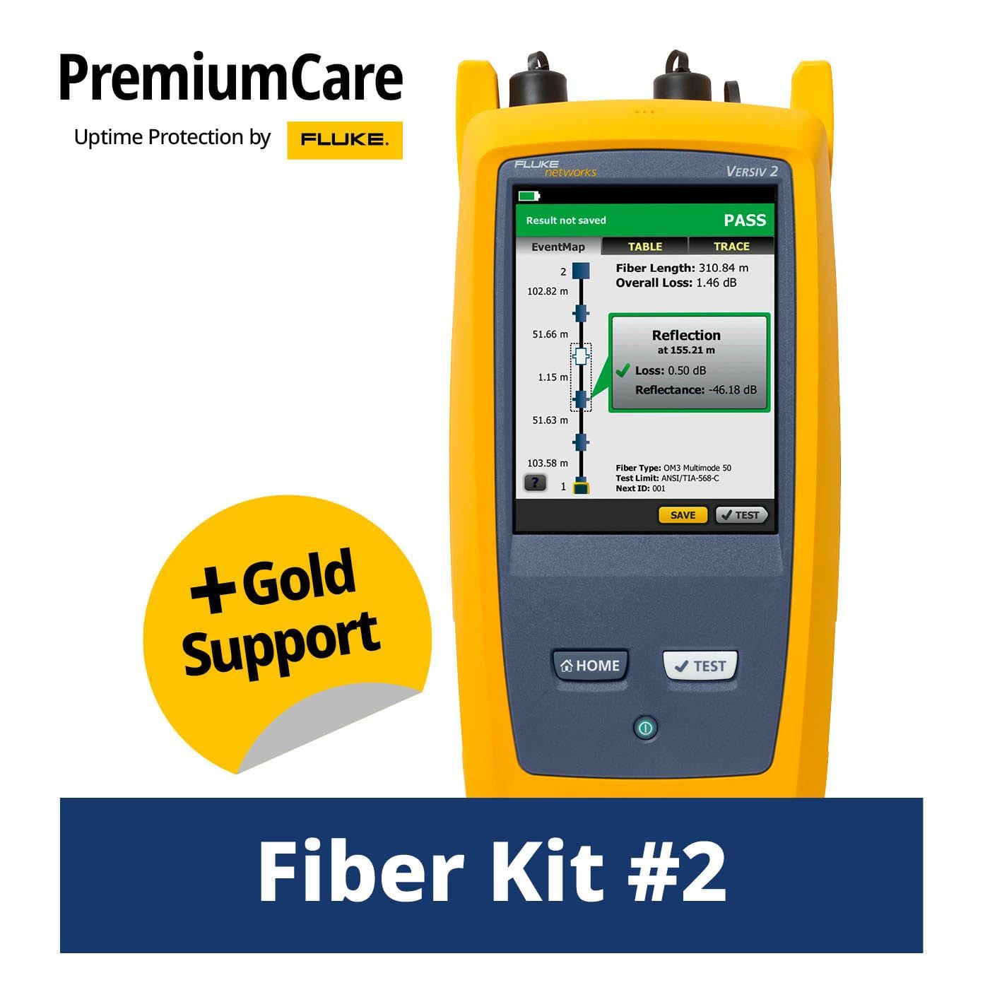 FLUKE NETWORKS - OFP2-100QI/GLD INT OTDR OPTIFIBER PRO QUAD WI-FI HABILITADO: UNIDAD VERSIV2 PRINCIPAL +MÓDULO OTDR QUAD +FI-1000-KIT +1 AÑO SERVICIOS GOLD