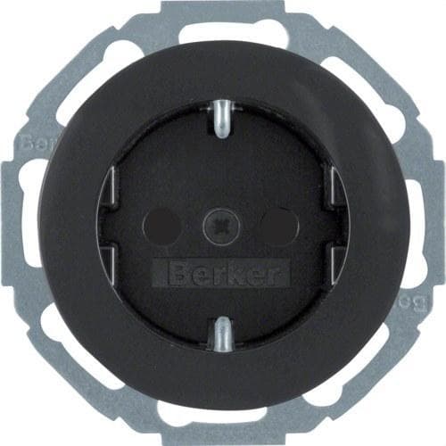 HAGER - Toma schuko negro brillo