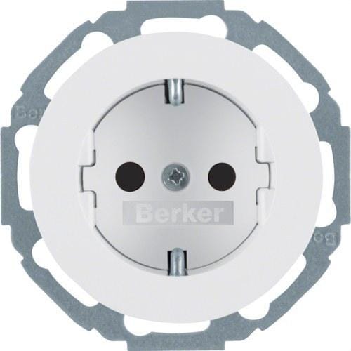 HAGER - Toma schuko blanco polar brillo