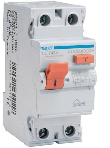 HAGER - Interruptor diferencial MN 30mA 2P 25A