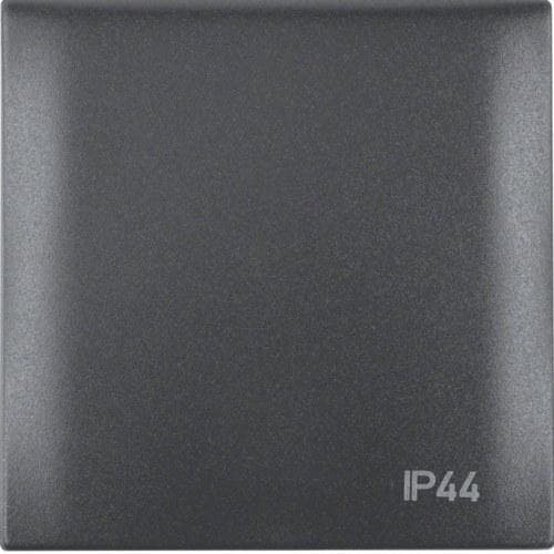 HAGER - Marco con tapa+texto IP44 impreso antracita