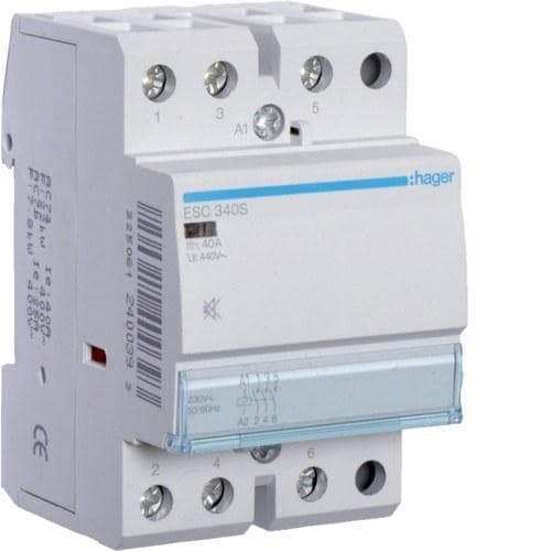 HAGER - Contactor silencioso 40A 3NA 230V