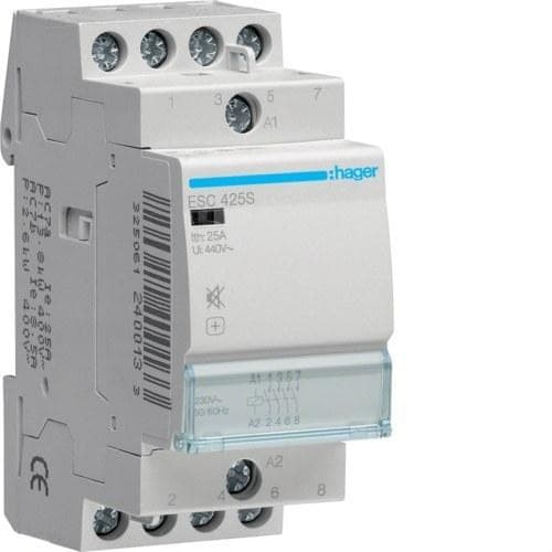 HAGER - CONTACTOR SILENCIOSO 25A 4NA 230V