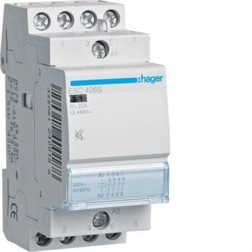 HAGER - Contactor silencioso 25A 4NC 230V