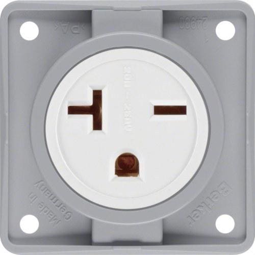 HAGER - Toma corriente USA/canadá nema 6-20R gris mate