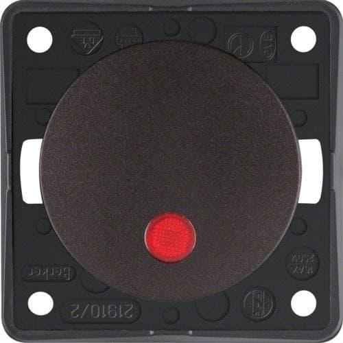 HAGER - Interruptor bipolar con piloto Integro marrón