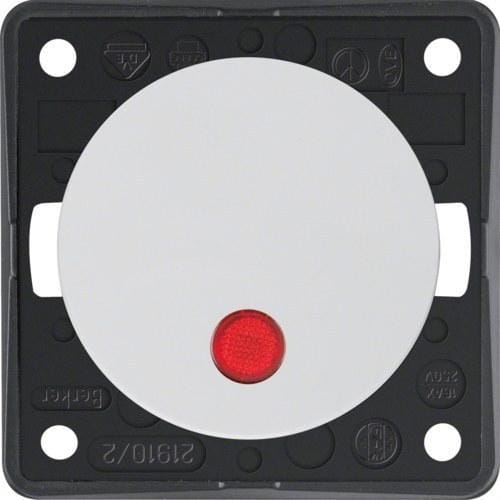 HAGER - Interruptor bipolar con piloto Integro blanco polar