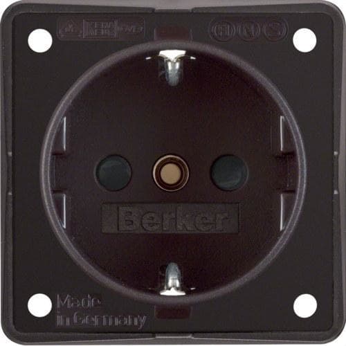 HAGER - Toma corriente schuko para tornillo con dispositivo marron