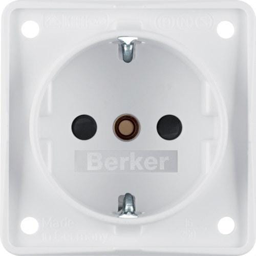 HAGER - Toma corriente schuko para tornillo con dispositivo blanco polar