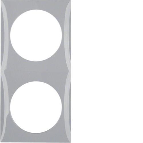 HAGER - Marco con 2 elementos Integro brillo gris