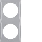 HAGER - Marco con 2 elementos Integro brillo gris