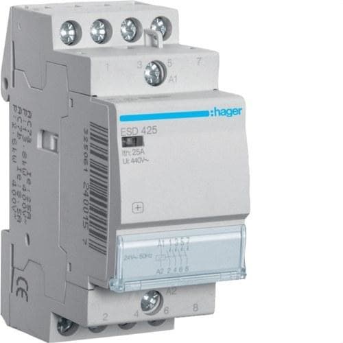 HAGER - CONTACTOR 25A 4NA 24V