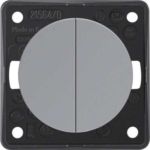 HAGER - Pulsador doble Integro con terminal común gris