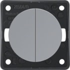HAGER - Pulsador doble Integro con terminal común gris