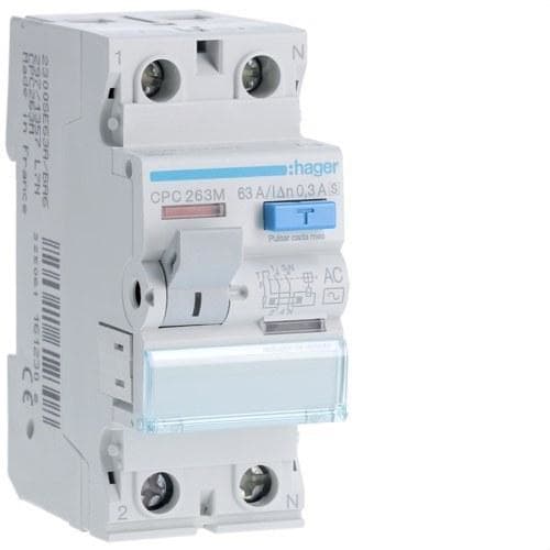 HAGER - Diferencial 2P 63A 300mA selectivo CA