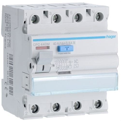 HAGER - Diferencial 4P 40A 300mA selectivo CA