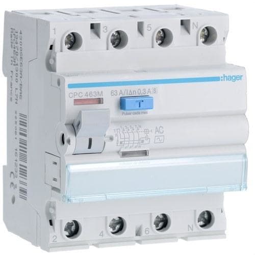 HAGER - Diferencial 4P 63A 300mA selectivo CA