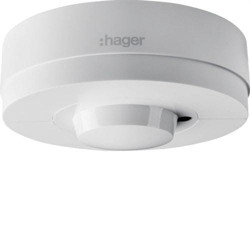 HAGER - Detector móvil hiperfrecuencia IP54 superficie blanco