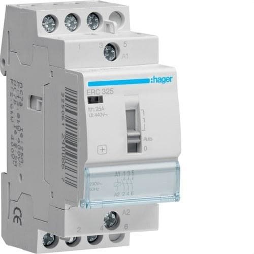 HAGER - CONTACTOR MANUAL 25A 3NA 230V