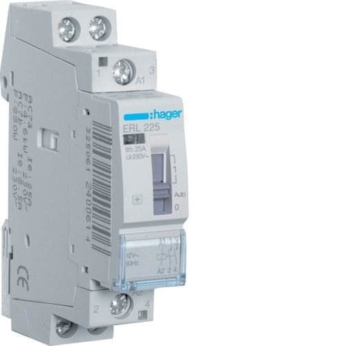 HAGER - Contactor manual 25A 2NA 8/12V