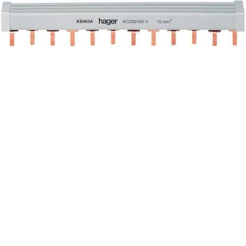 HAGER - Puente de unión tetrapolar con 12 módulos