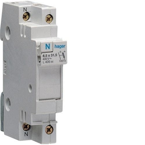 HAGER - Portafusible seccionable L31 1P+N 16A 400V
