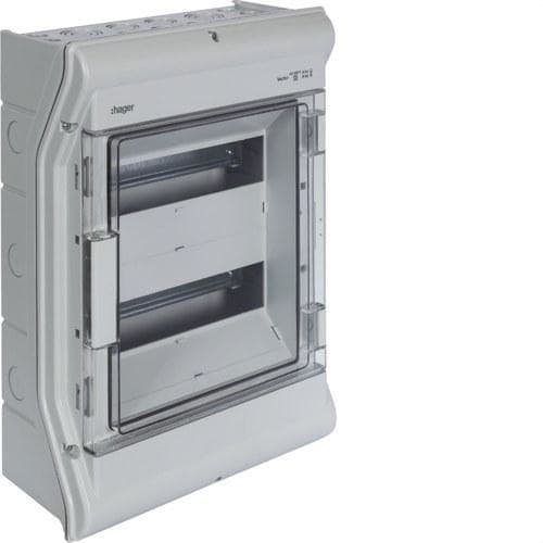 HAGER - Caja distribución vector VE superficie con 2 filas 24 IP55