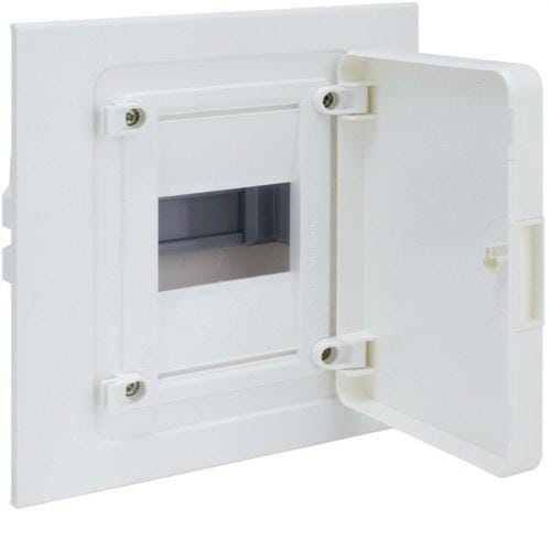 HAGER - Caja empotrar golf VF con 1 fila 4 módulos puerta opaca blanca