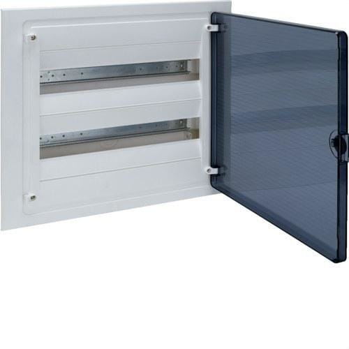 HAGER - Caja empotrar golf VF 2 filas 36 módulos puerta transparente regleta QC