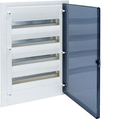 HAGER - Caja empotrar golf VF con 4 filas 72 módulos transparente azul+QC